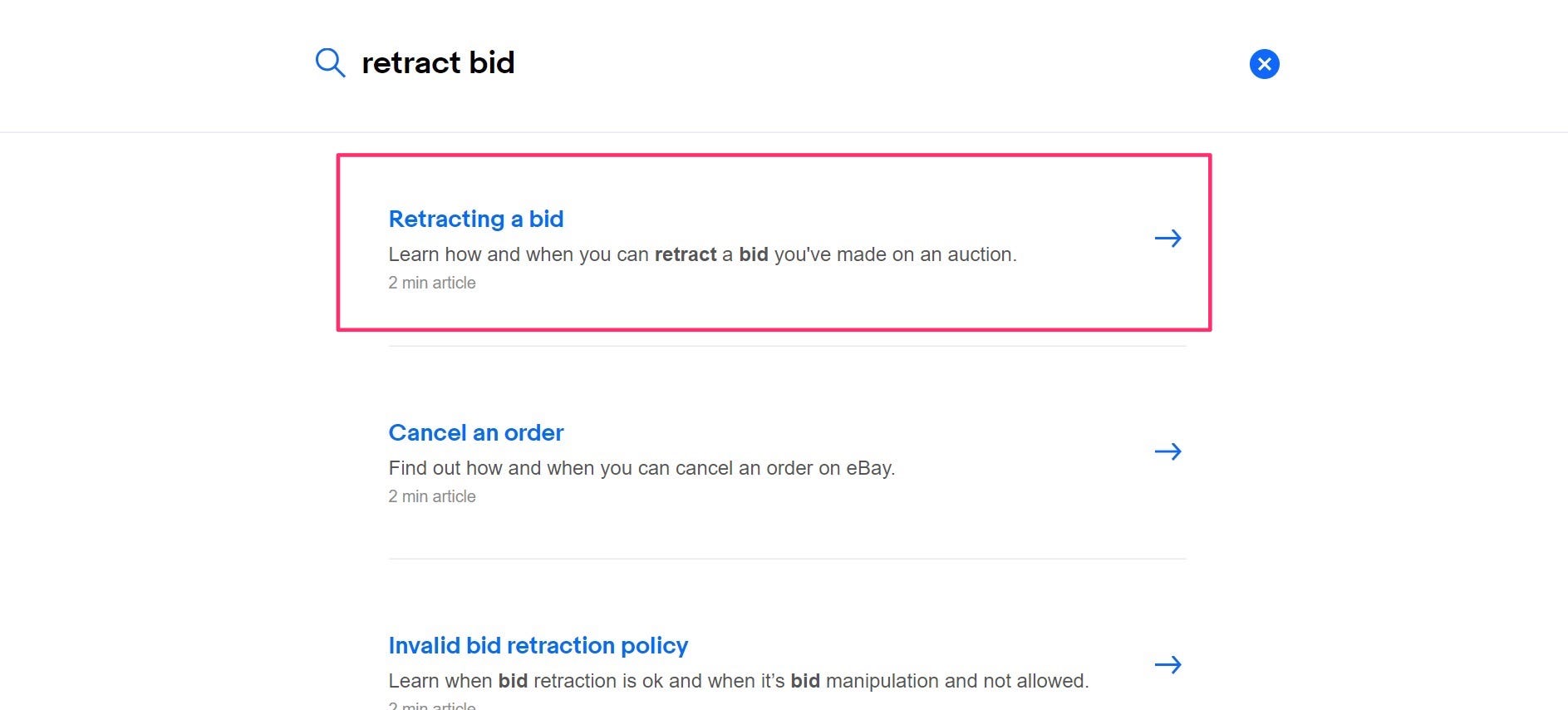 how do i retract bid on ebay