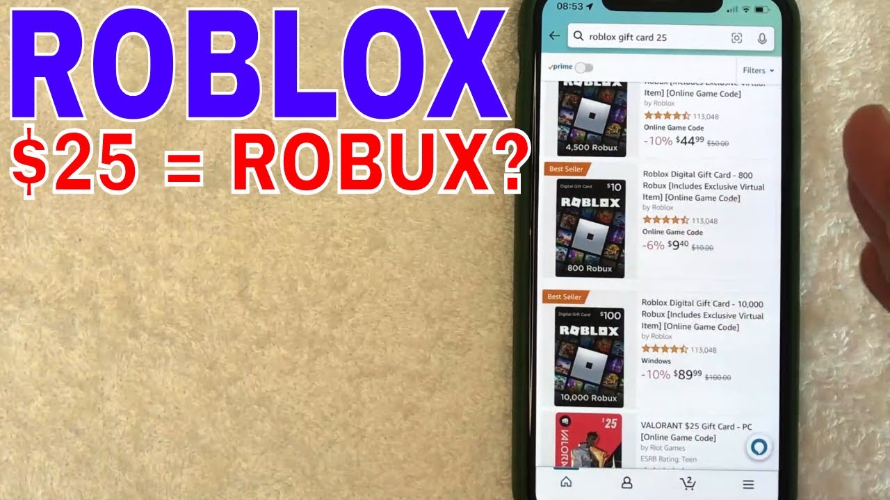 how much is the 25 robux gift card