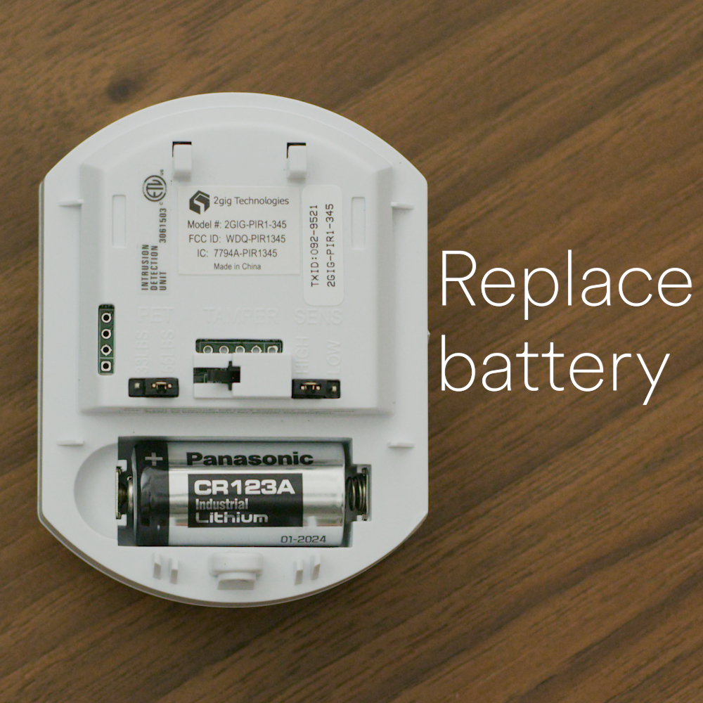 how to change battery in vivint motion detector