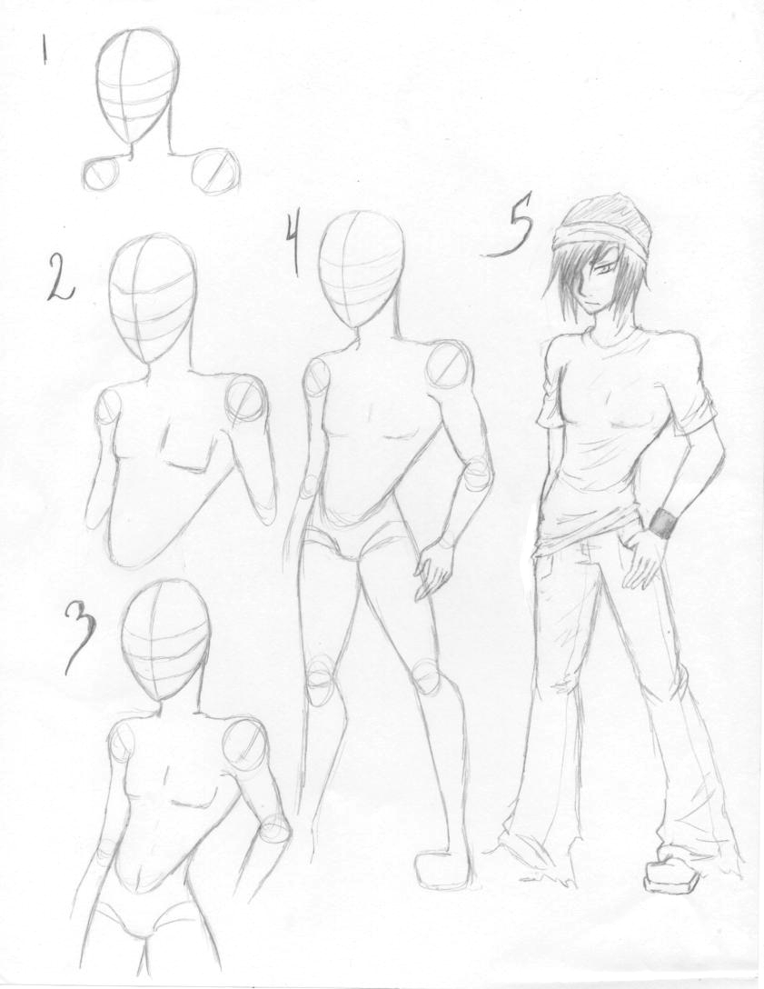 how to draw masculine body