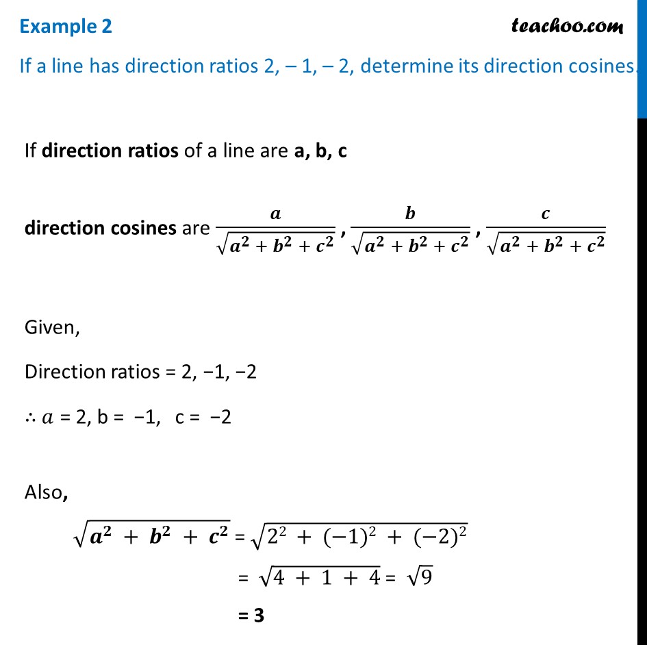 how to find direction ratios of a line