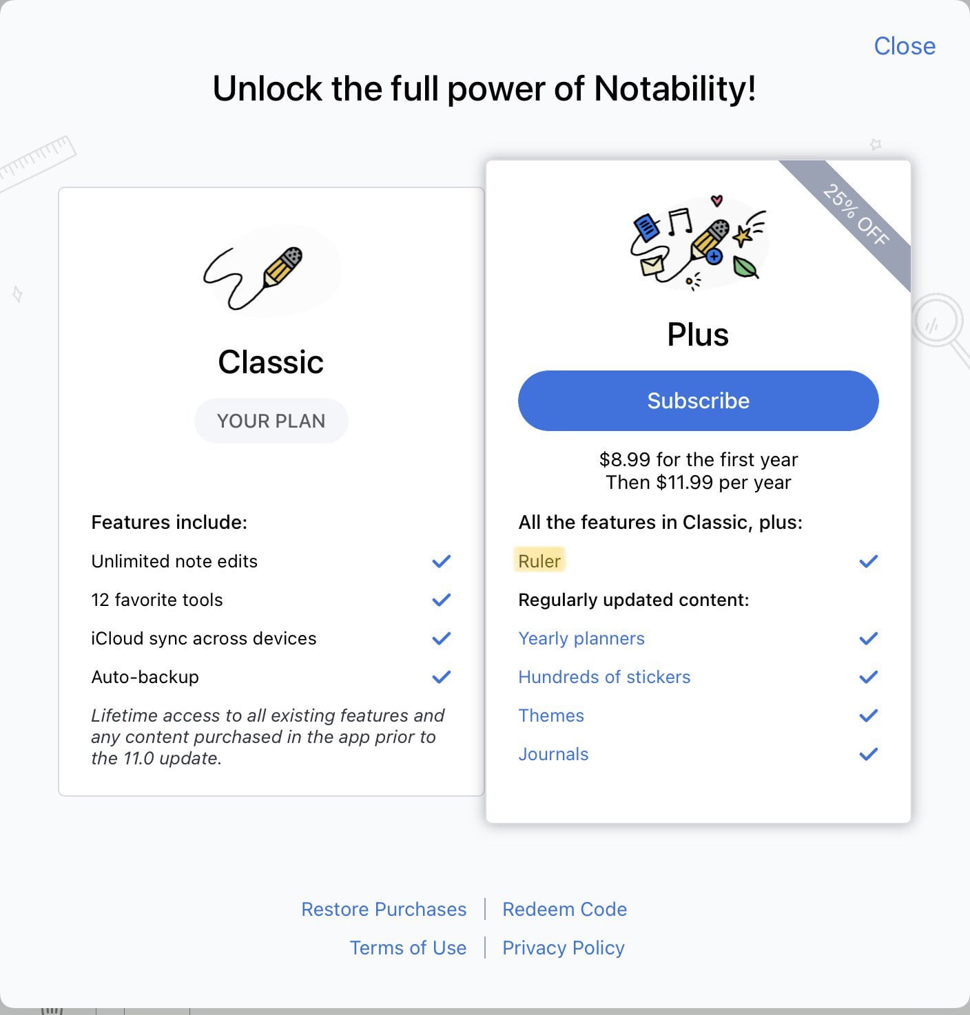 how to get ruler in notability