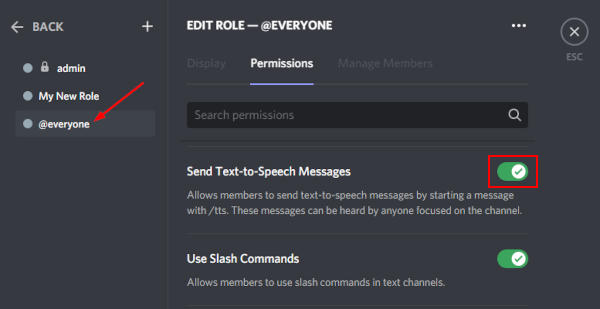 how to turn off tts on discord
