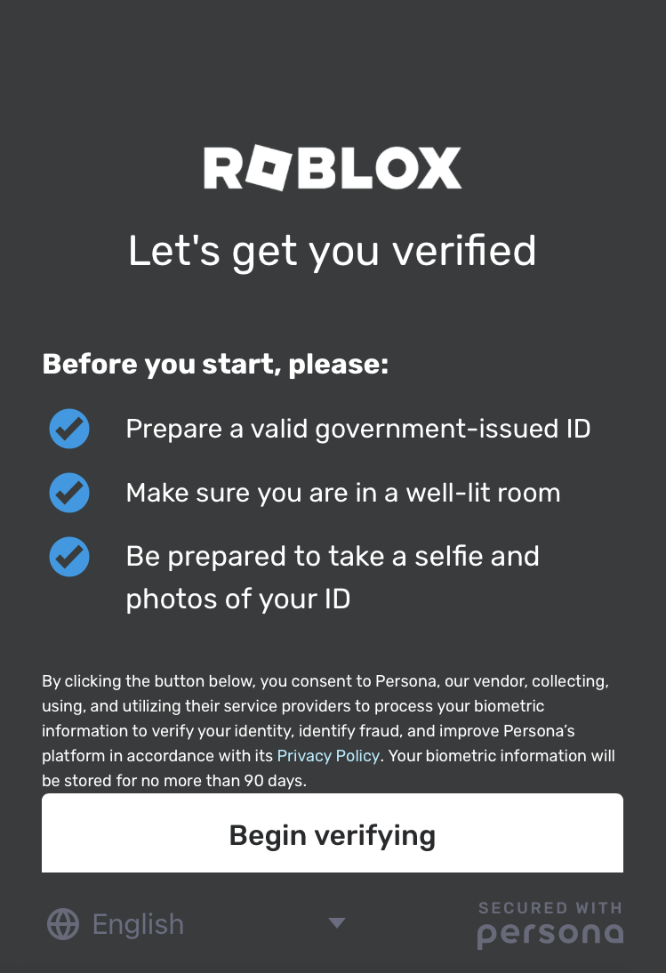 how to verify age on roblox