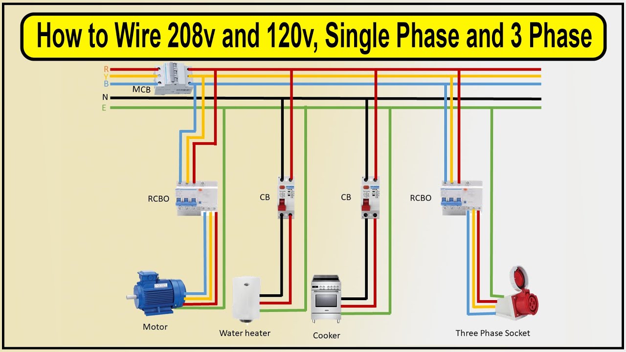 how to wire 208/230 volt single phase