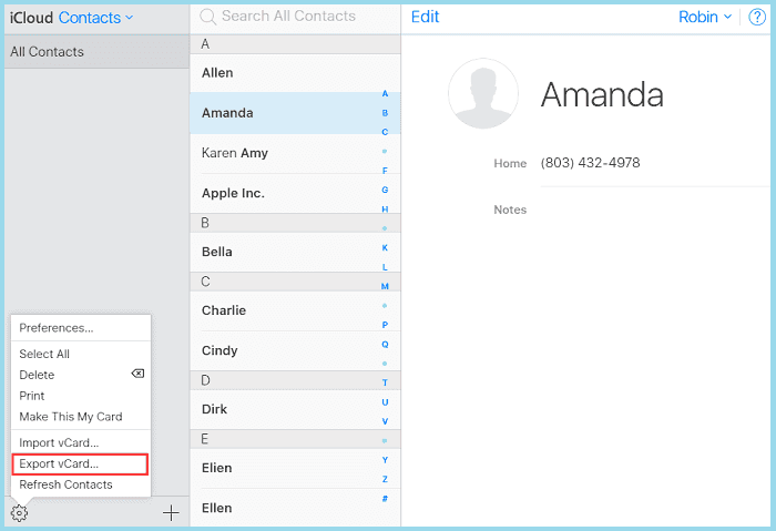 icloud contacts