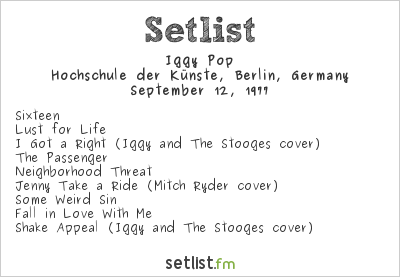 iggy pop setlist