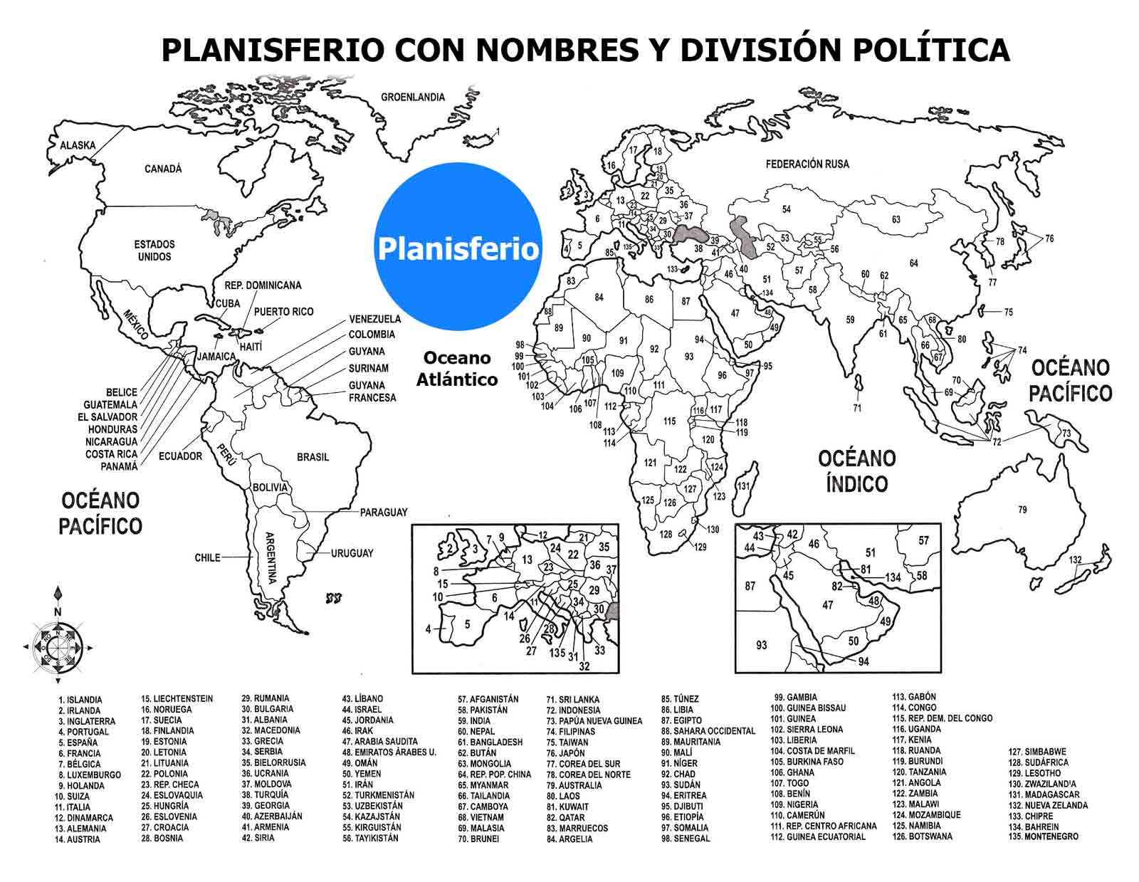 imagen de planisferio para imprimir