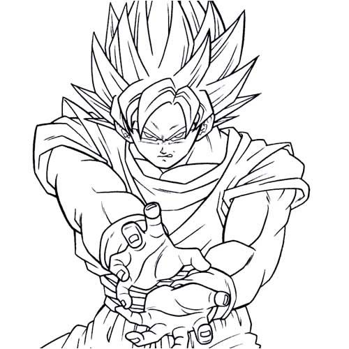 imagenes de goku para colorear e imprimir