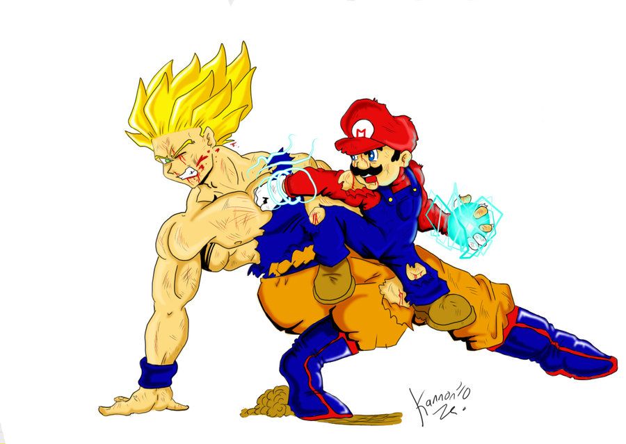 imagenes de goku vs mario bros