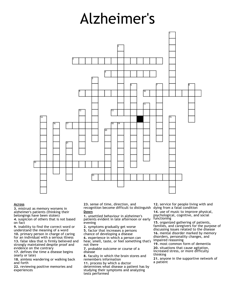 impaired crossword clue