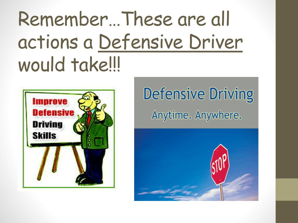 in the defensive driver success formula i refers too