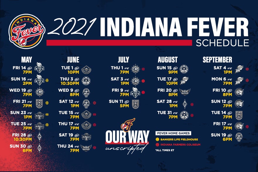 indiana fever basketball schedule