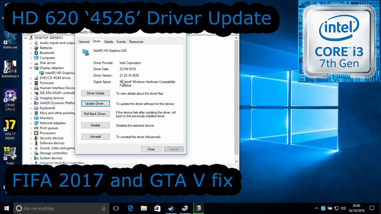 intel hd 620 graphics drivers