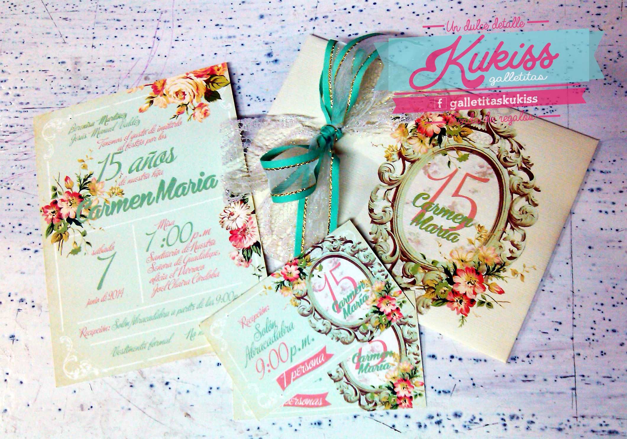 invitaciones de 15 años retro