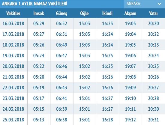 istanbul akşam ezanı kaçta okunuyor