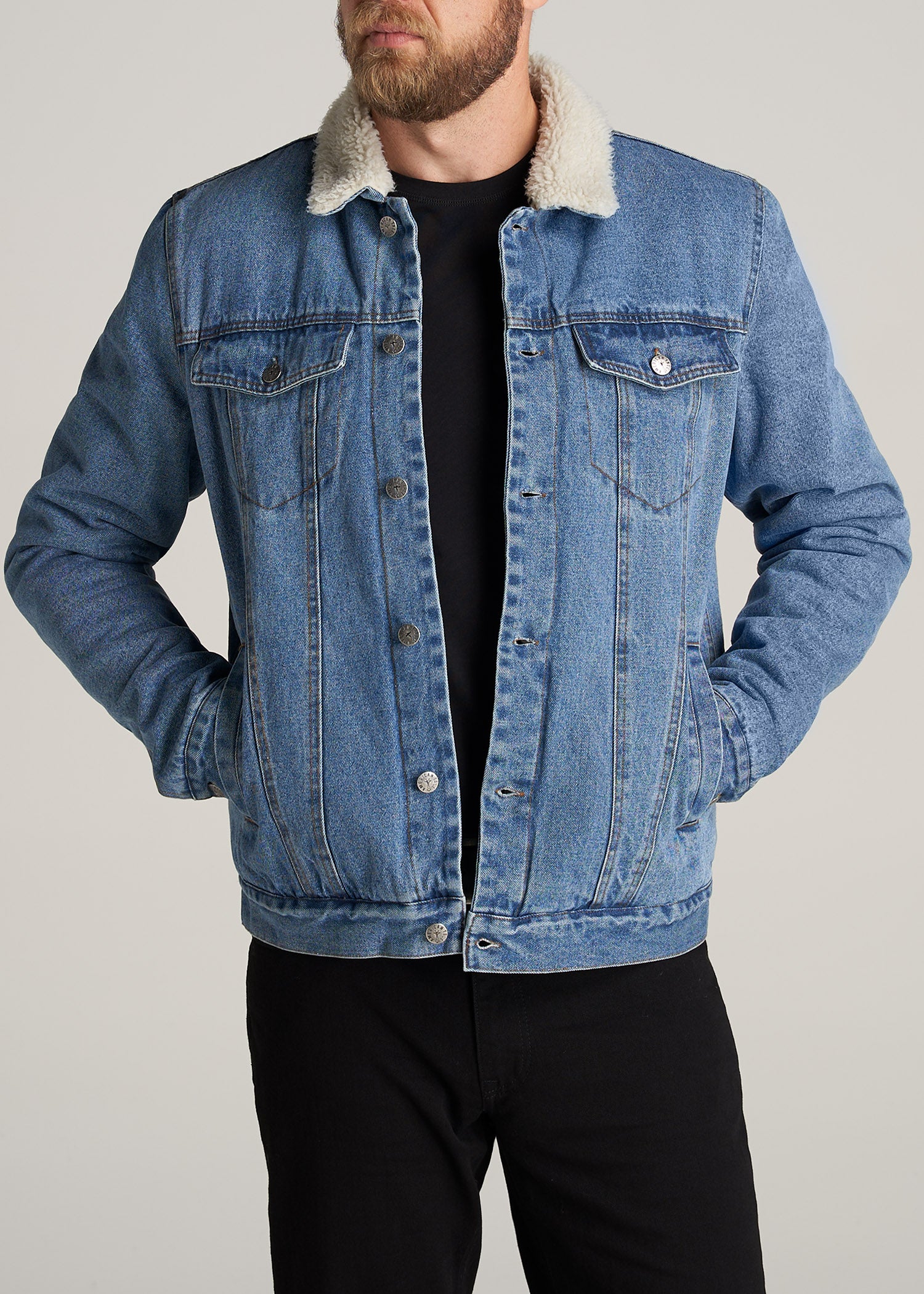 jean jacket with sherpa lining men