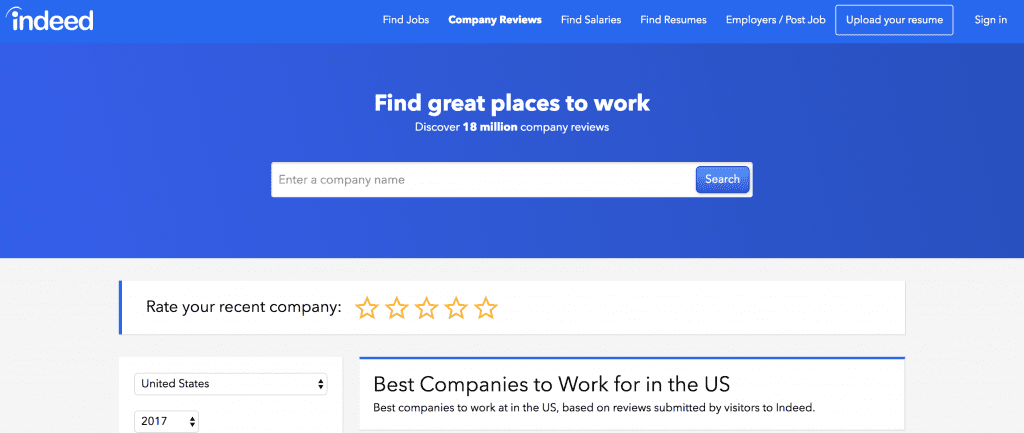 job reviews site