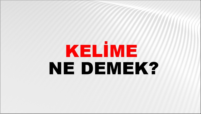 kelime anlamı