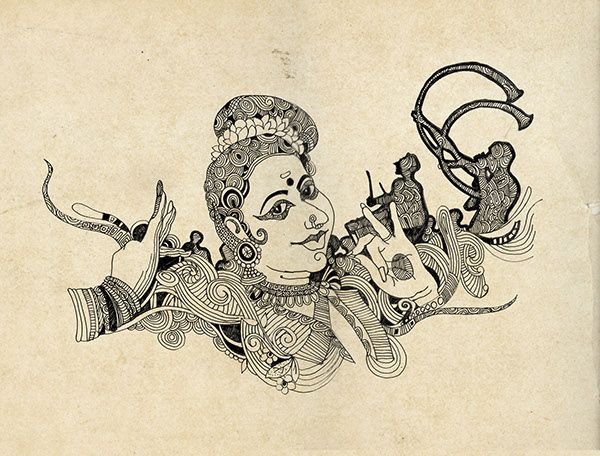 kerala art drawing