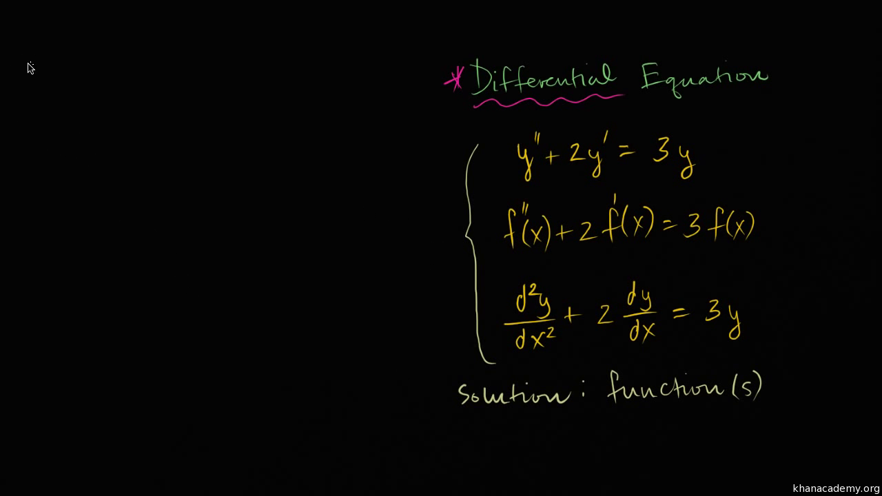 khan academy differential equations