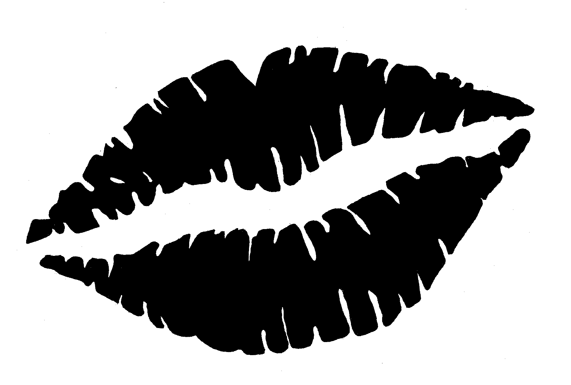 kissing lips clipart black and white