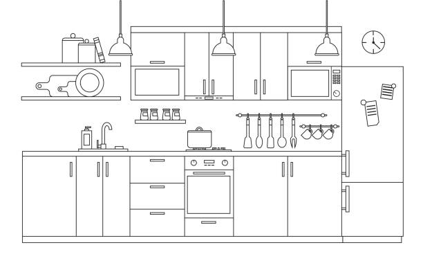 kitchen clip art black and white