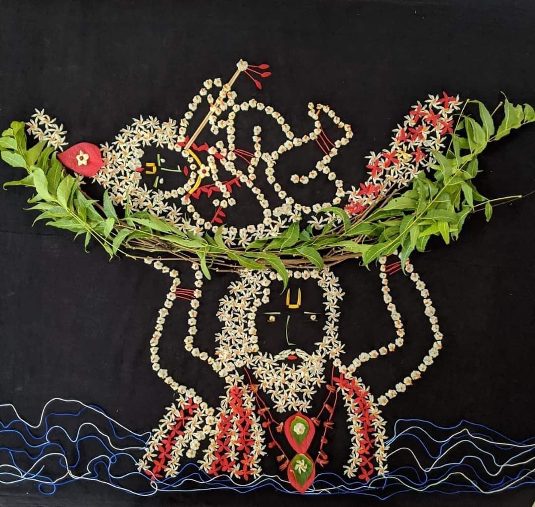 krishna flower rangoli