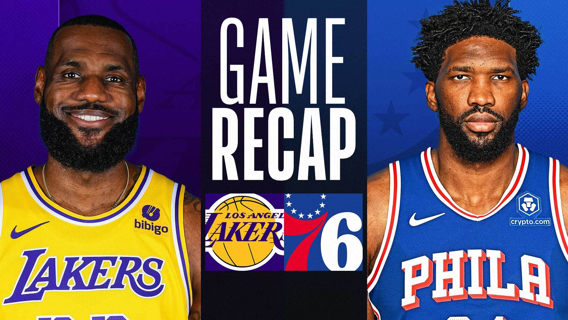 lakers vs 76ers match player stats