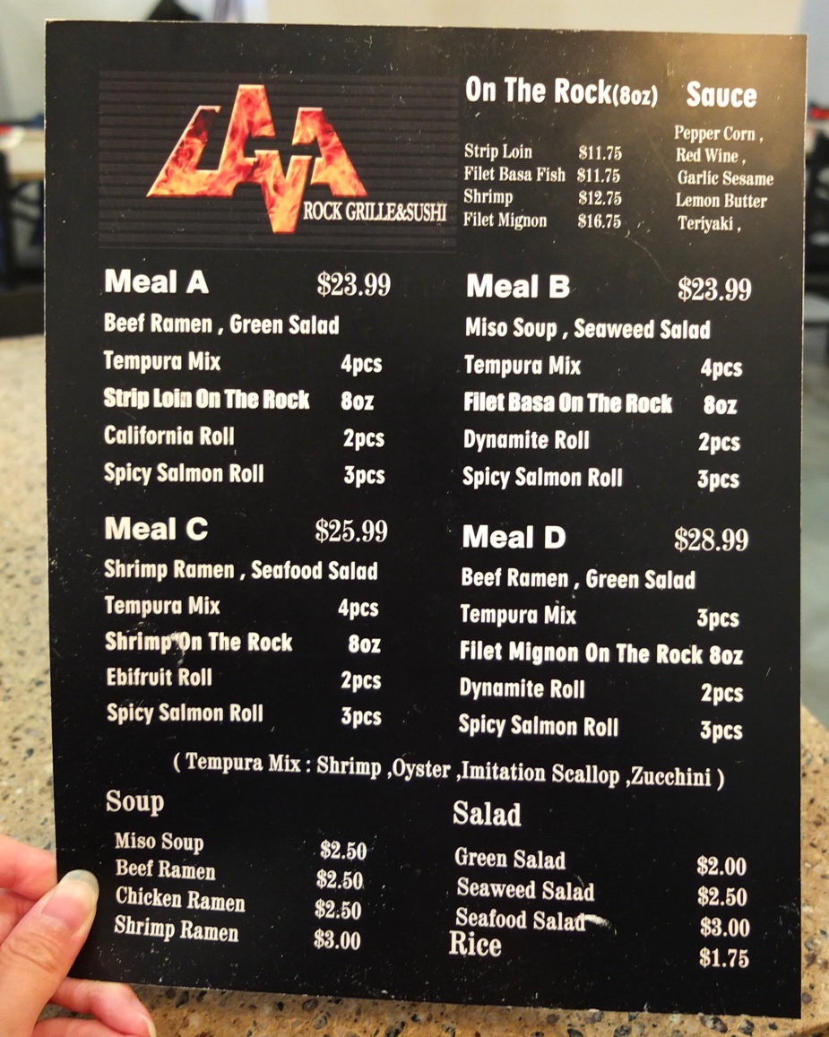 lava rock grille & sushi price
