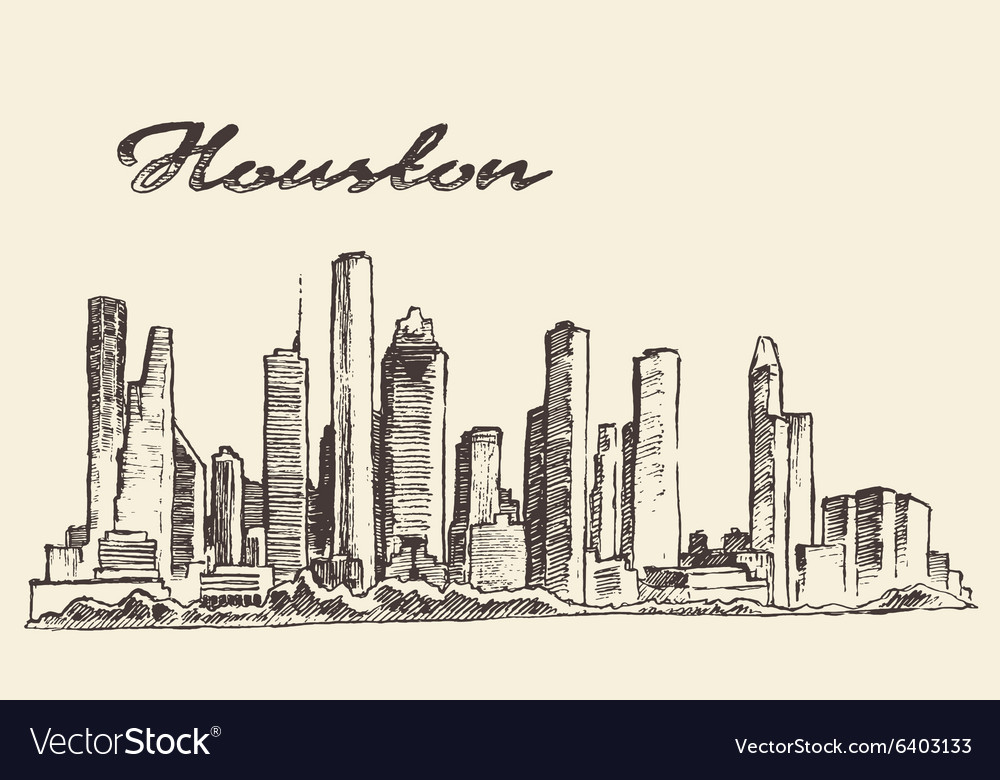 lean houston skyline drawing