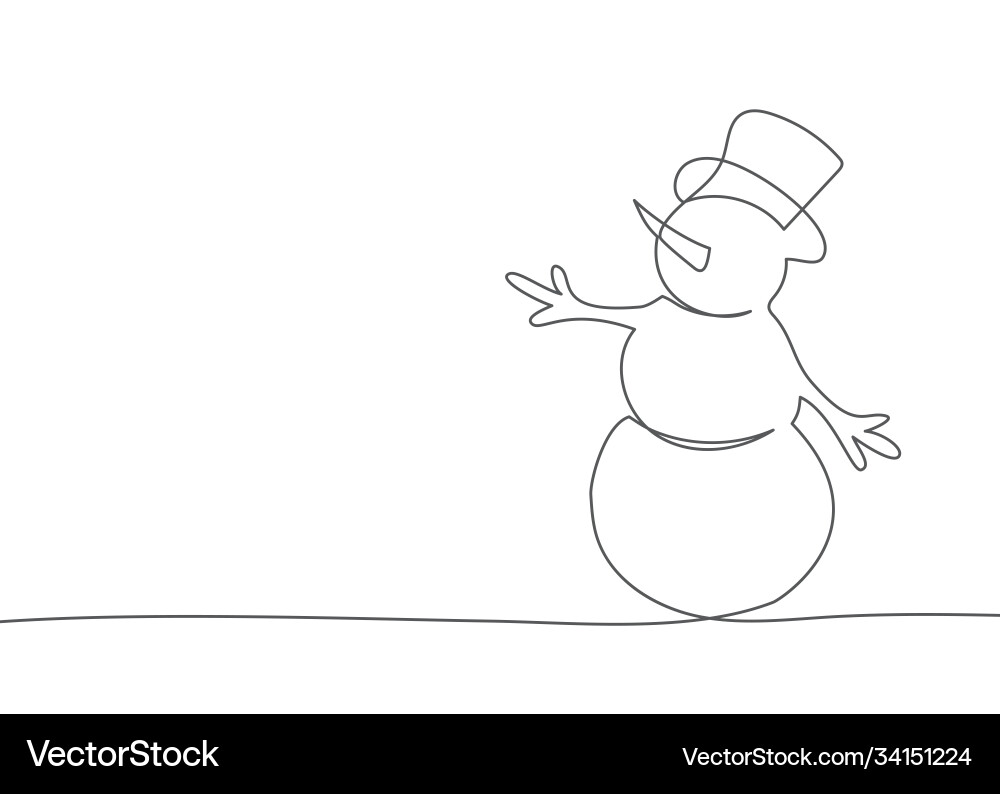 line drawing of a snowman