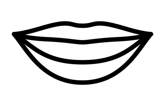 lips clipart black and white