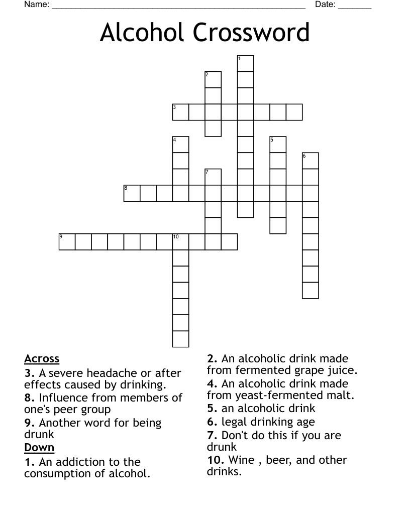 liquor crossword clue