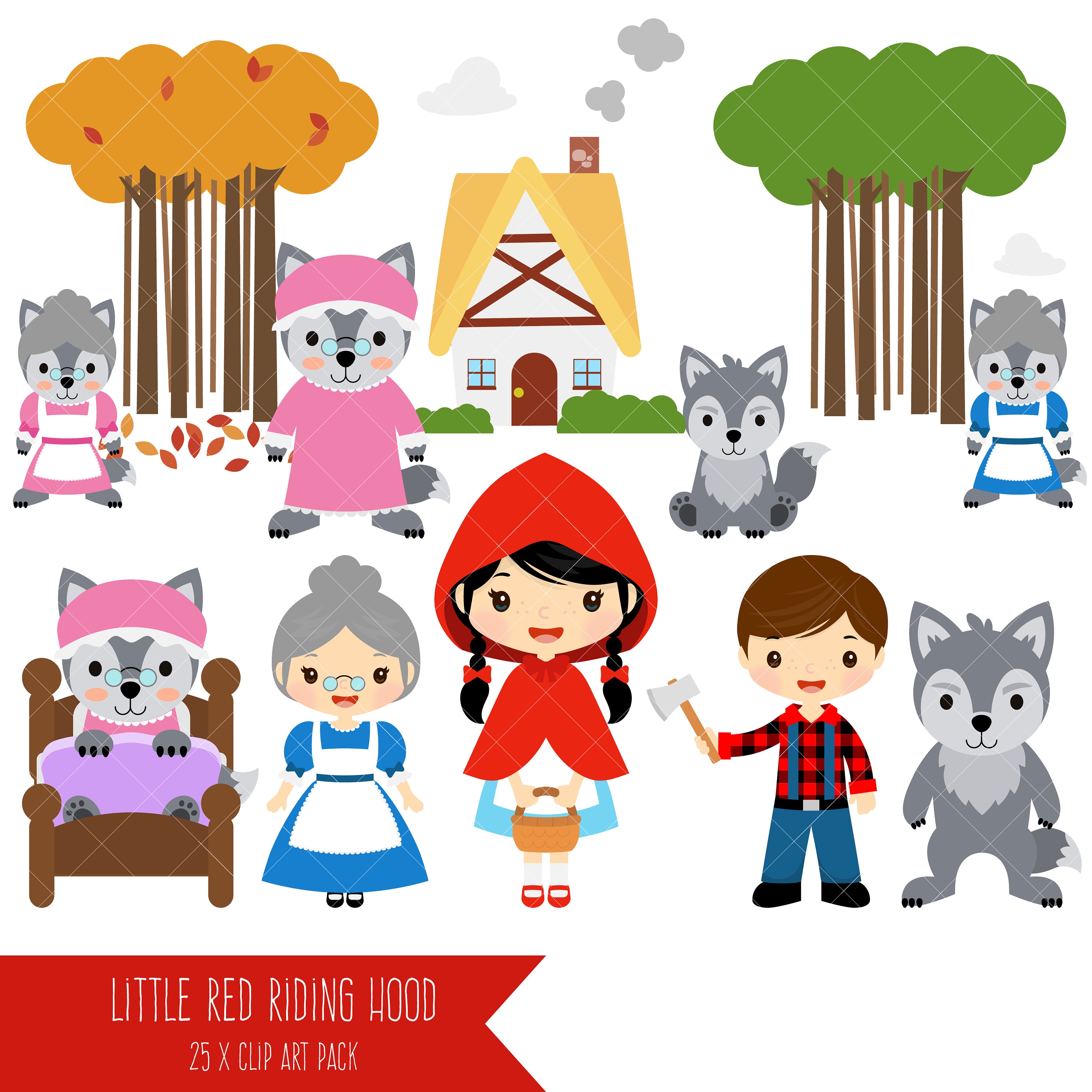 little red riding hood clipart