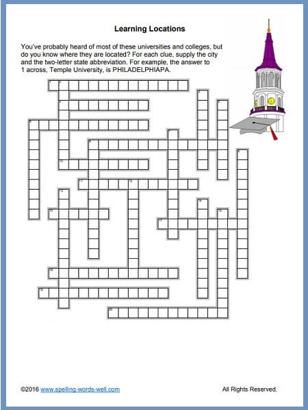 location crossword