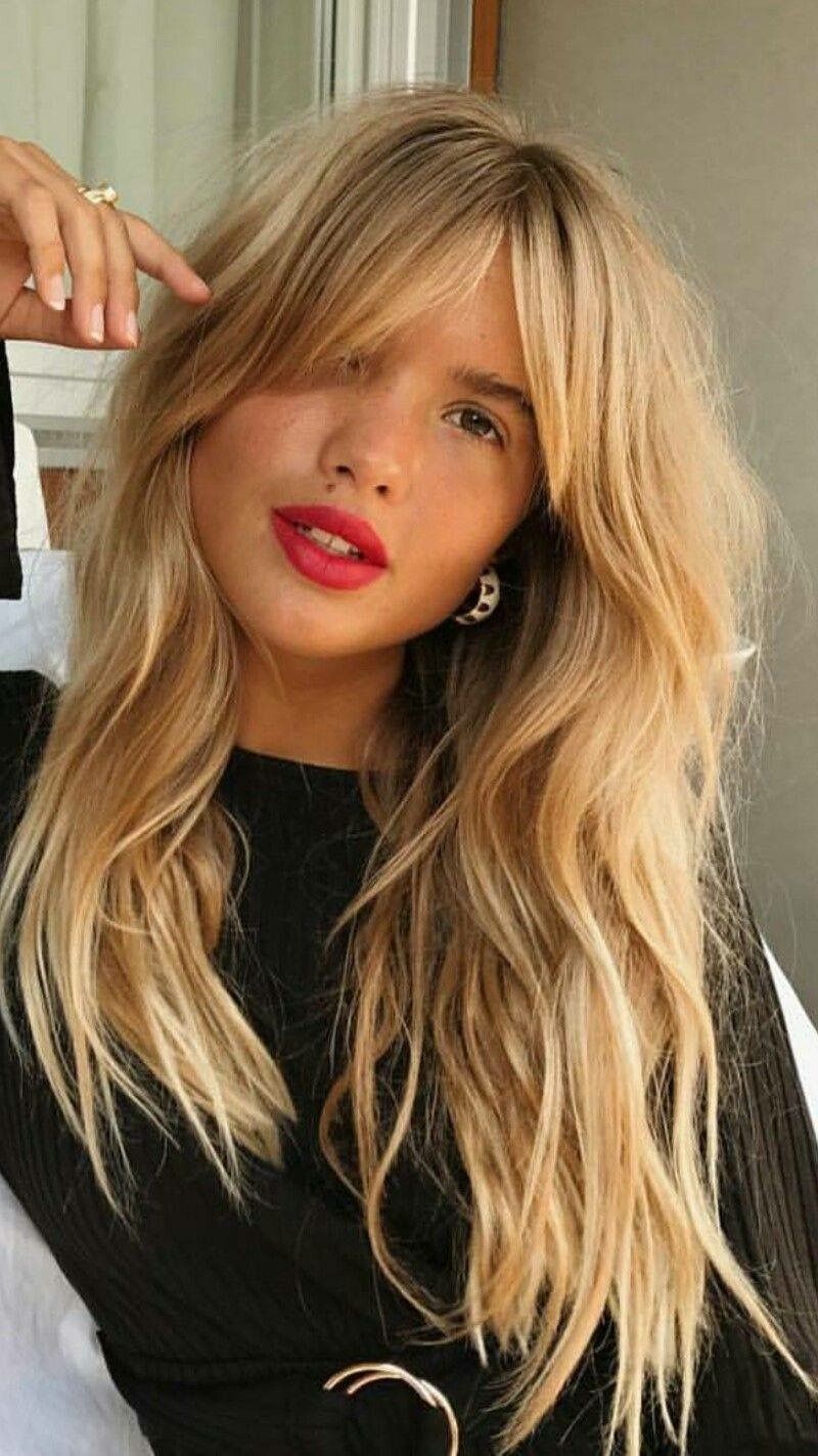 long bangs wavy hairstyles