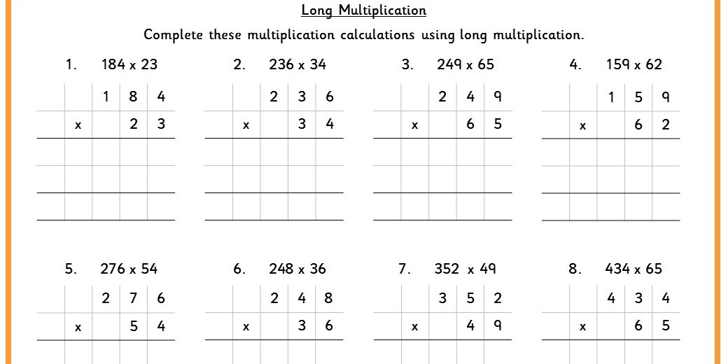 long multiplication ks2