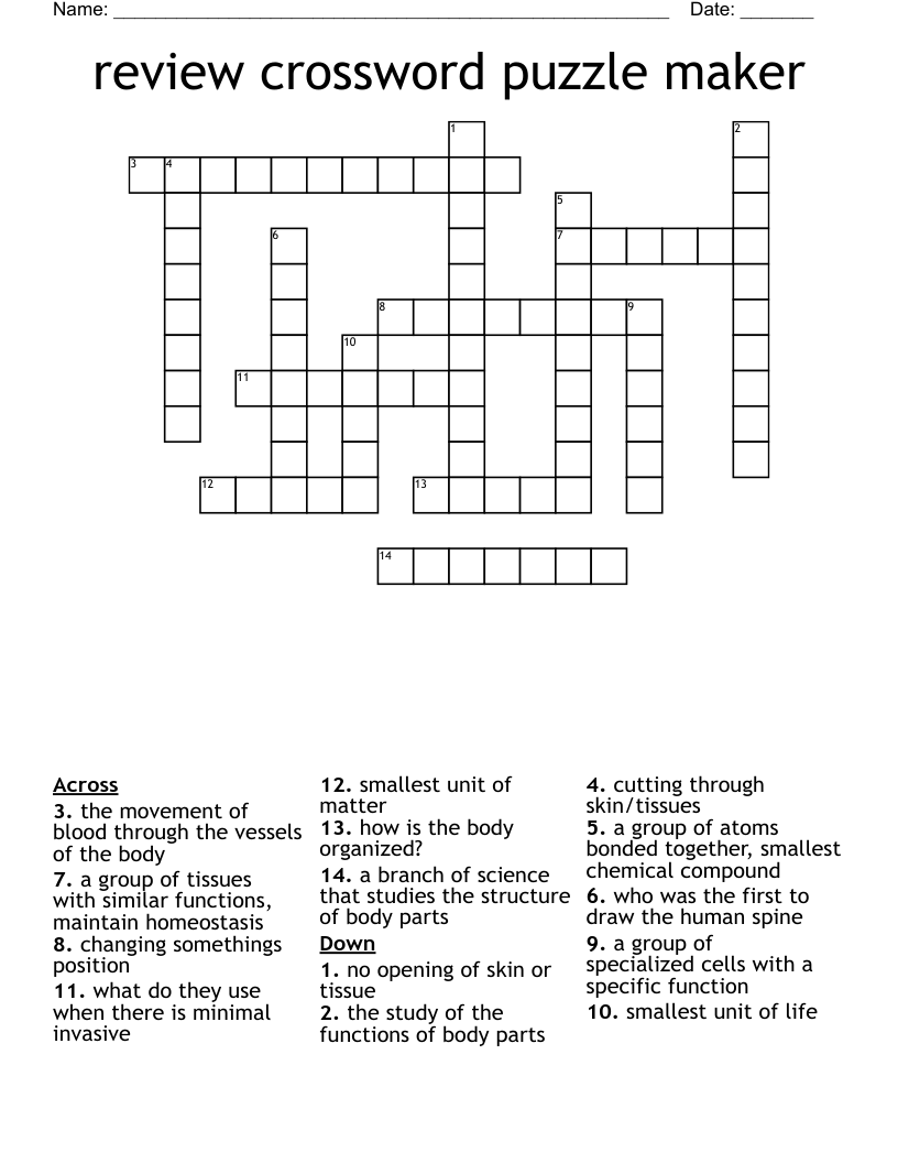 make your own crossword puzzle free
