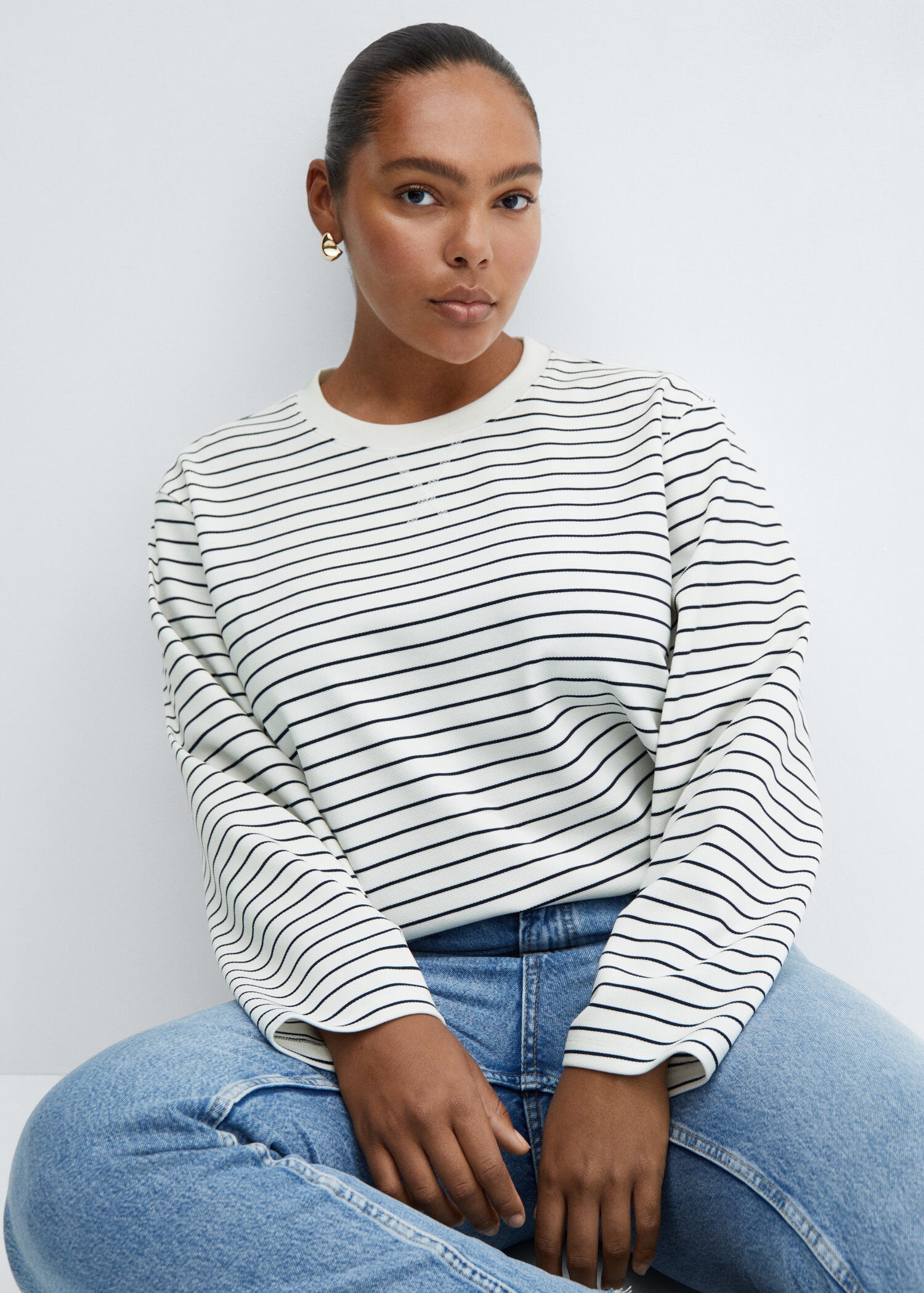 mango striped sweatshirt