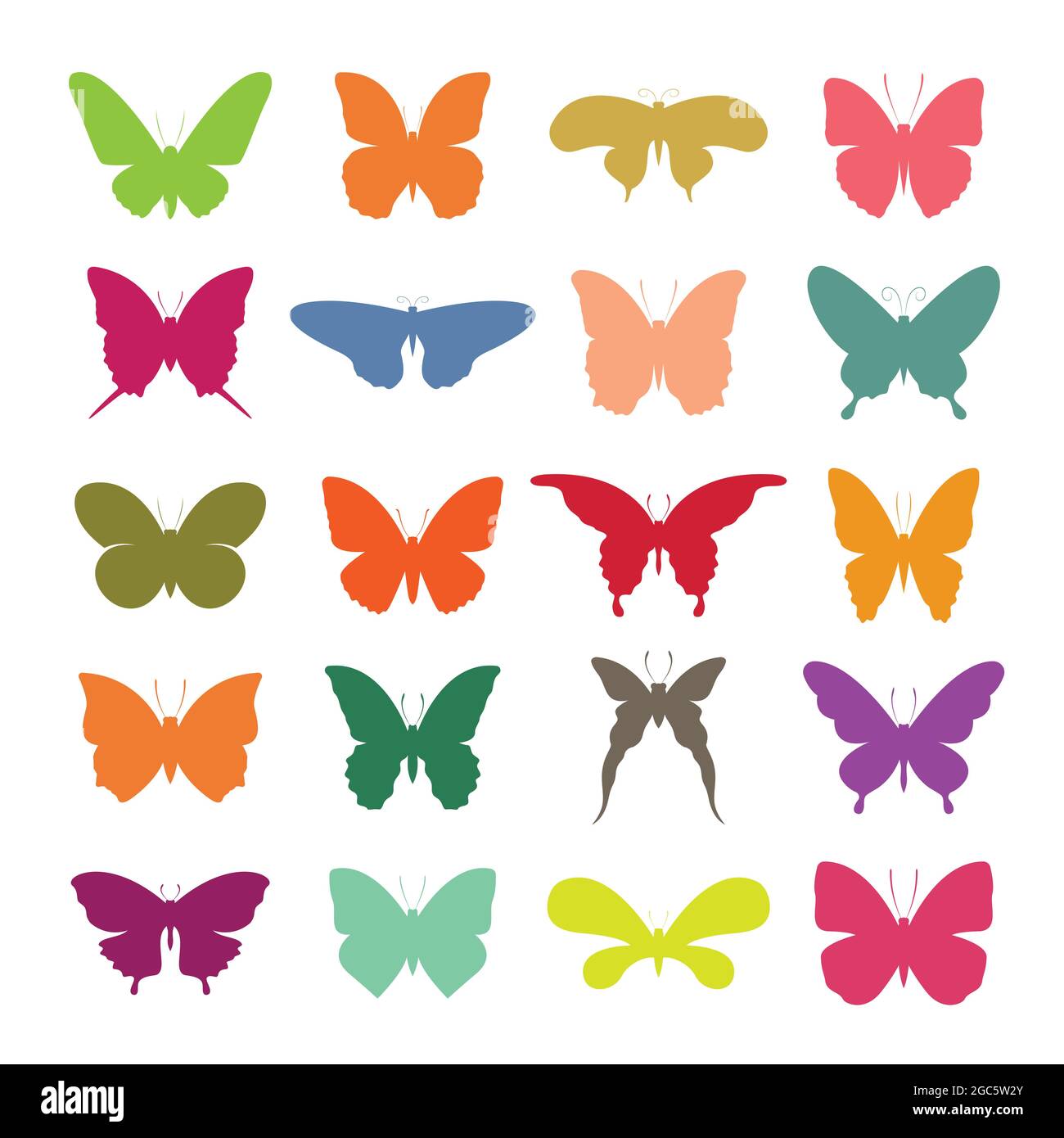 mariposa dibujo facil color