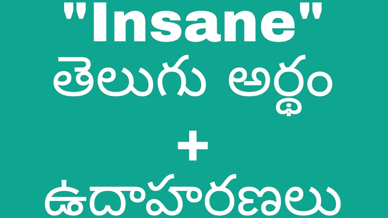 meaning of insane in telugu