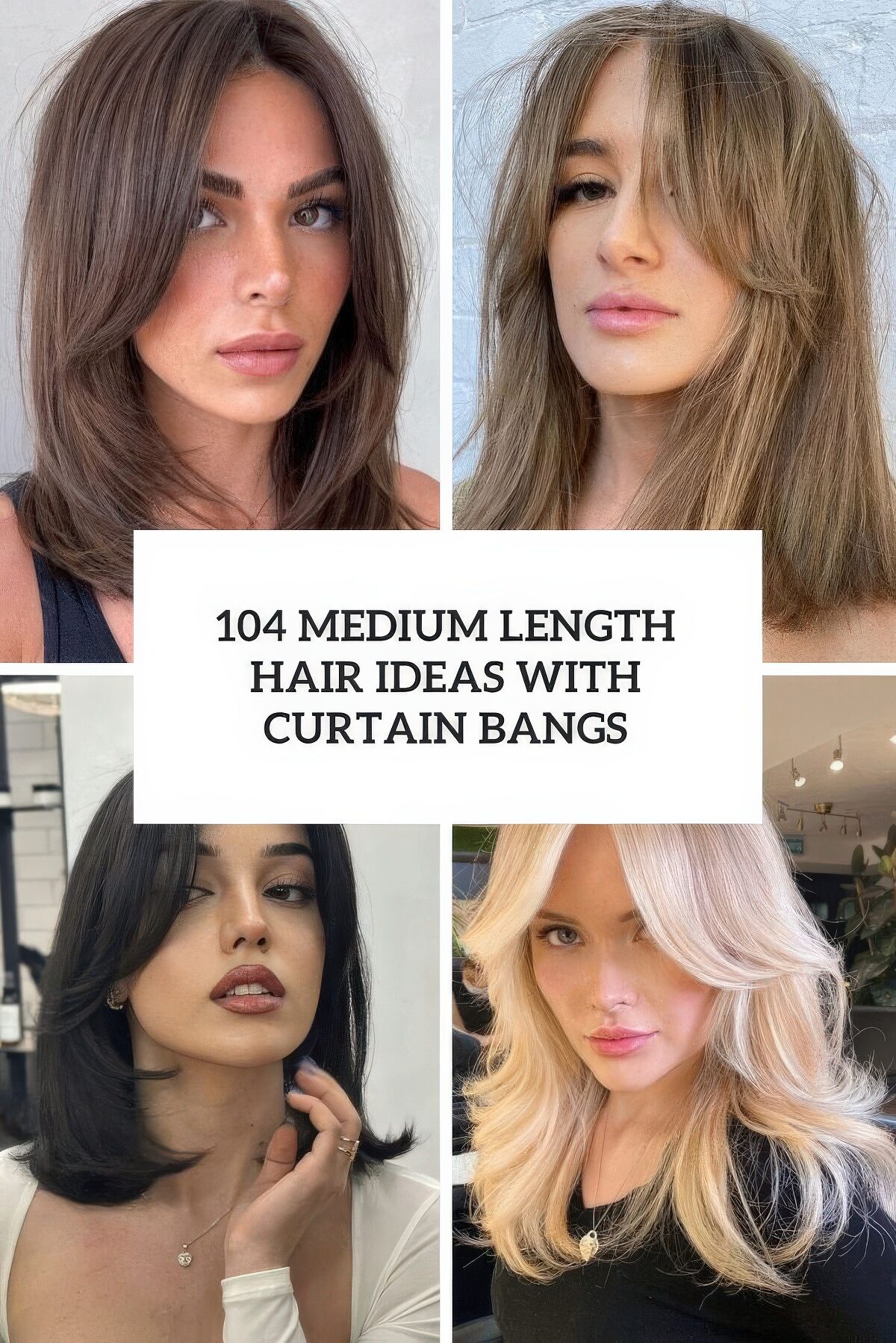 medium length hairstyles with curtain bangs