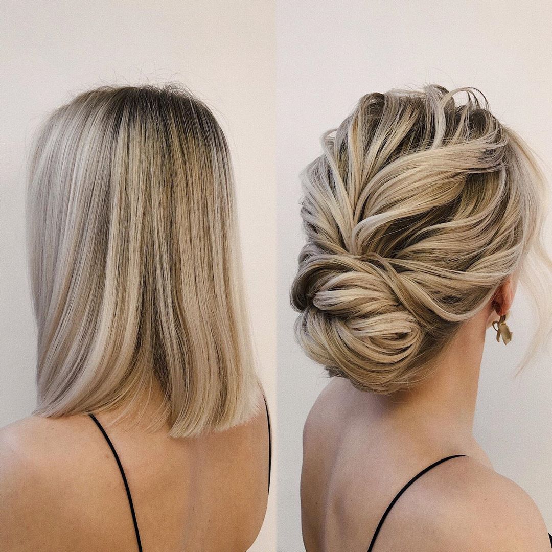 messy hair updo for short hair