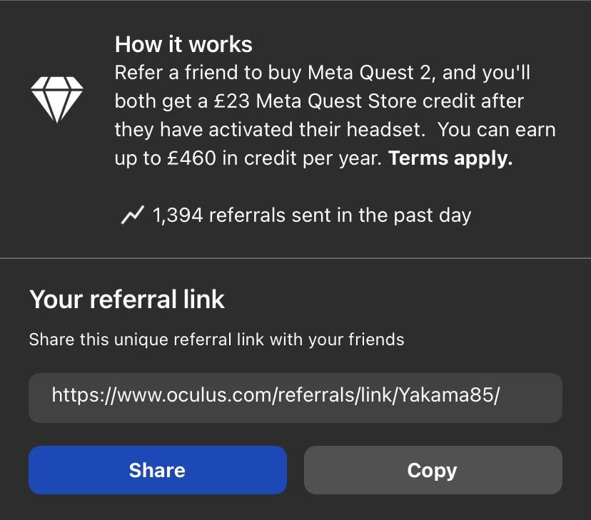 meta quest referral codes