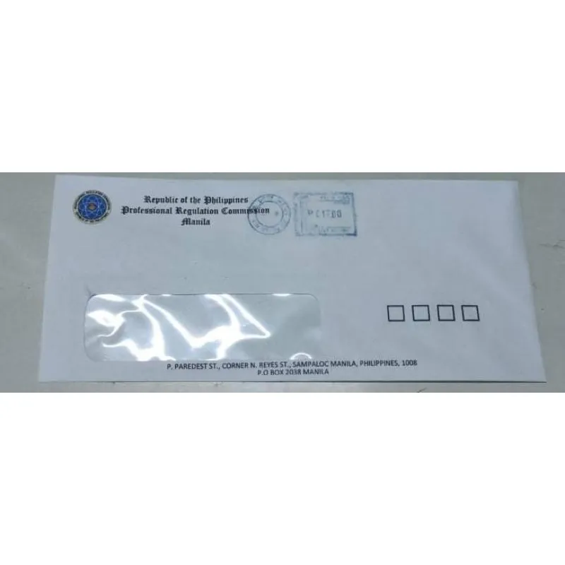 metered stamp mailing envelope prc