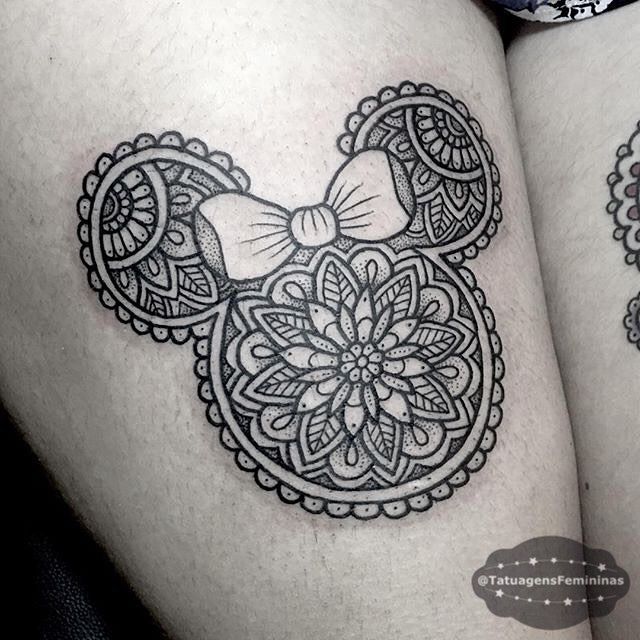 mickey mouse mandala tattoo