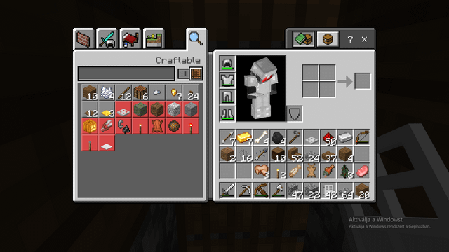 minecraft crafting menu