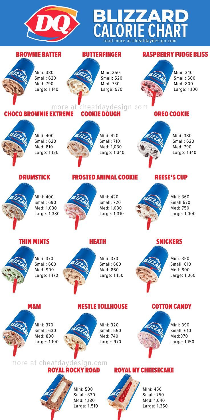 mini blizzard dairy queen calories