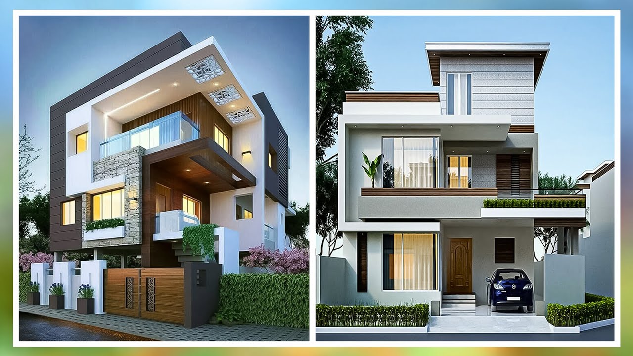 modern duplex house elevation